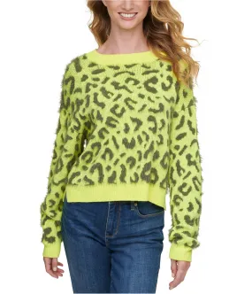 Dkny Womens Leopard Print Pullover Sweater