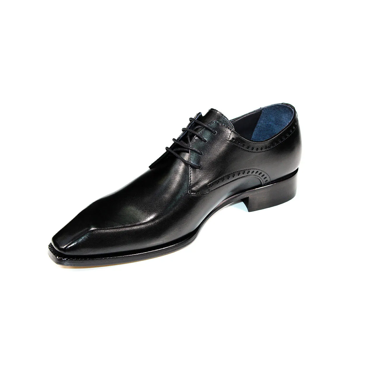 Duca Arpino Men's Shoes Black Calf-Skin Leather Oxfords (D1130)