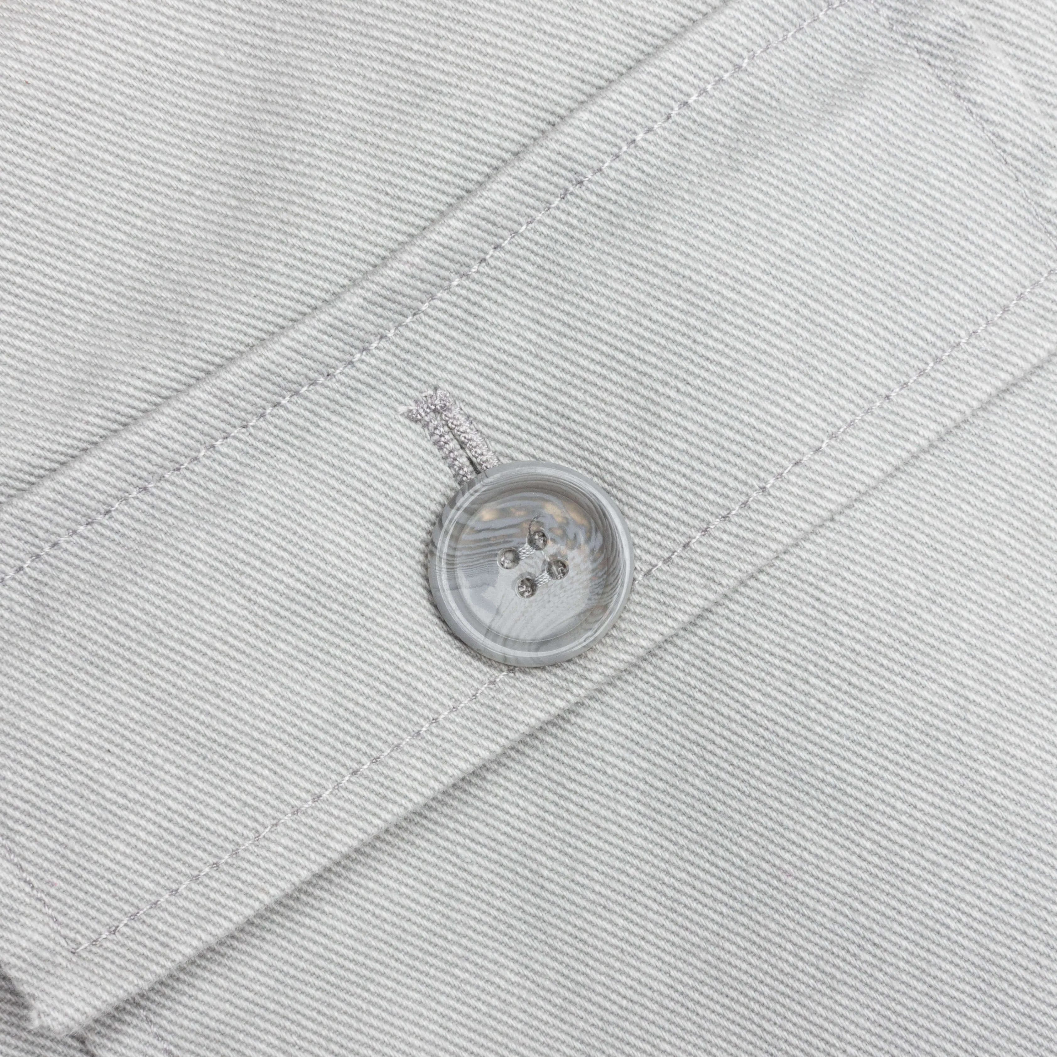 Embroidered Denim Pants - Grey with Face Design