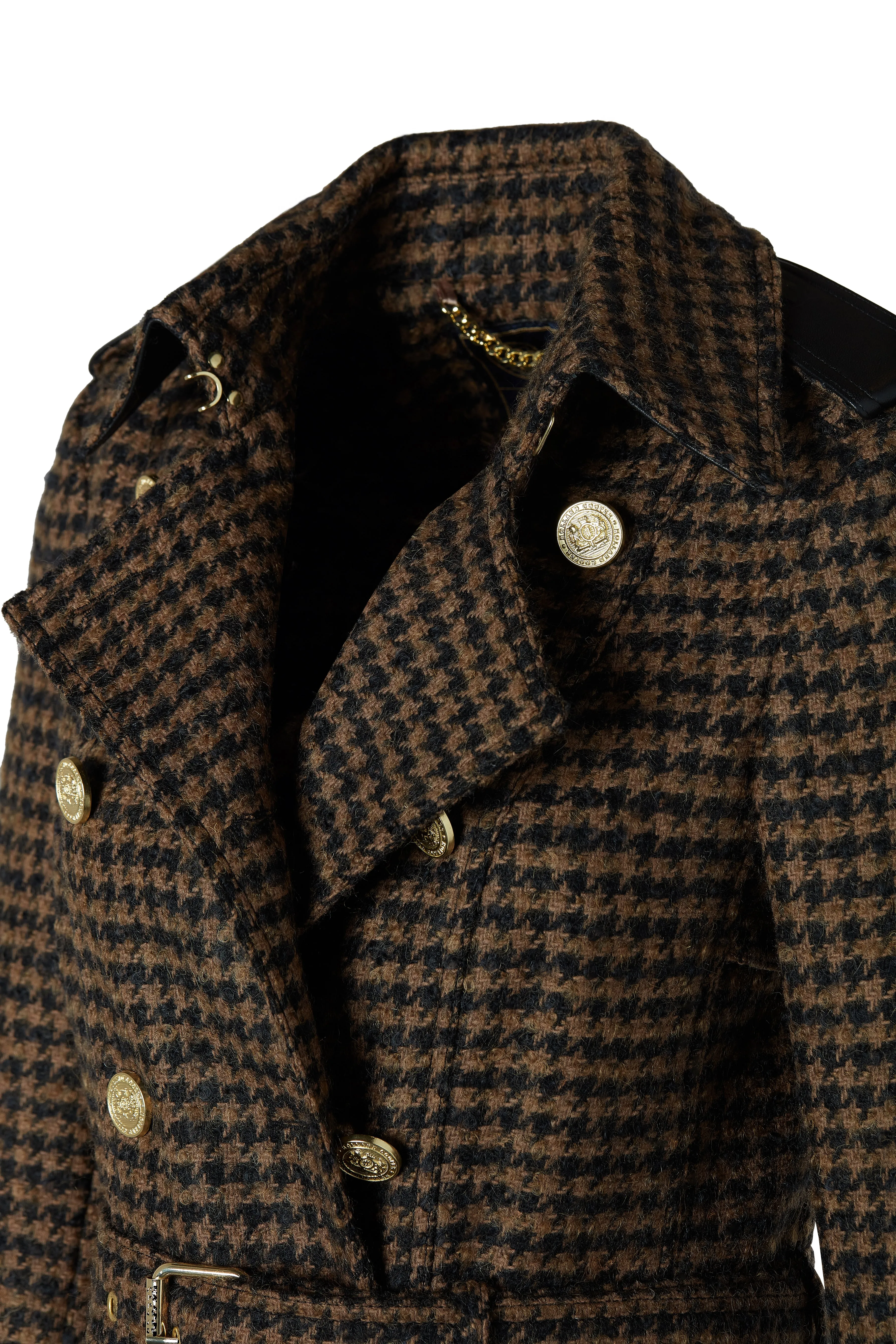 Full Length Marlborough Trench Coat (Chocolate Houndstooth)