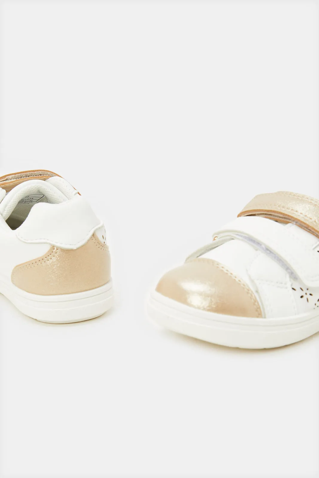 Girls White Laser Cut Sneaker