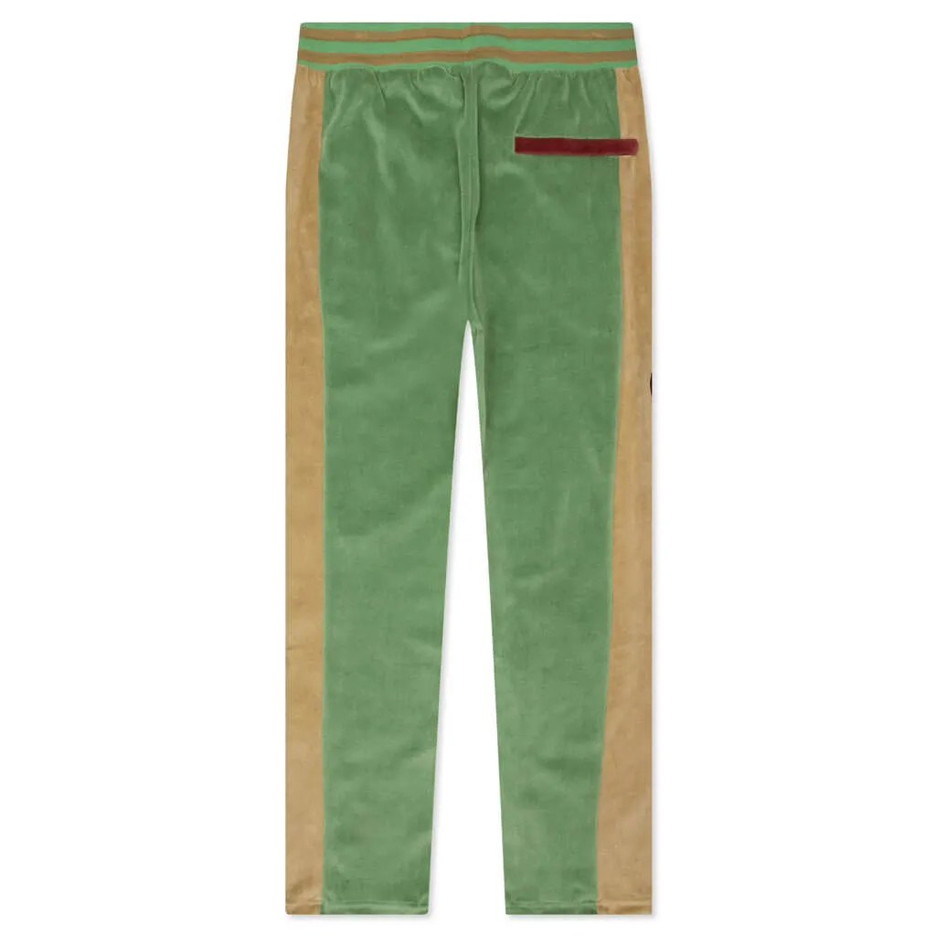 Green Velour Track Pants