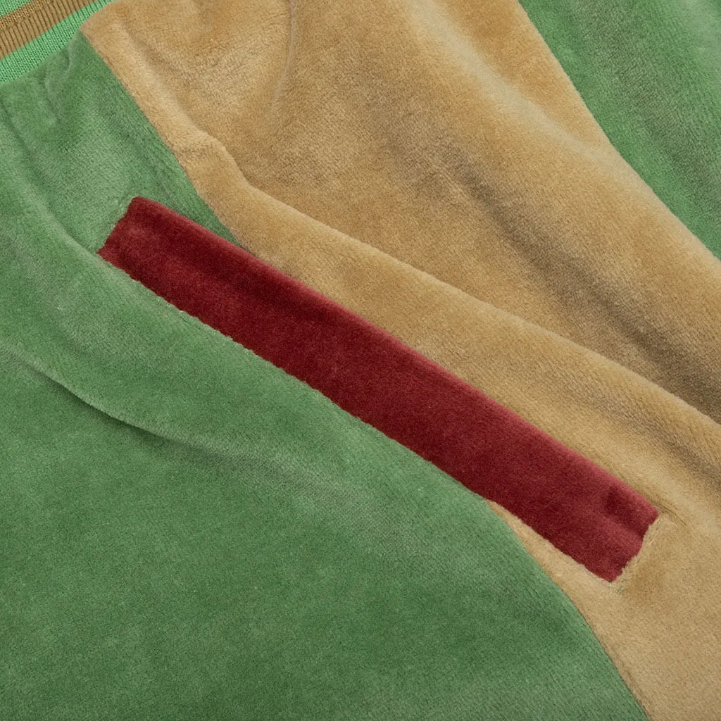 Green Velour Track Pants