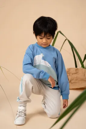 Grey Blue Striped Jogger Pants