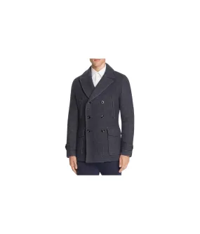 Hardy Amies Mens Textured Pea Coat