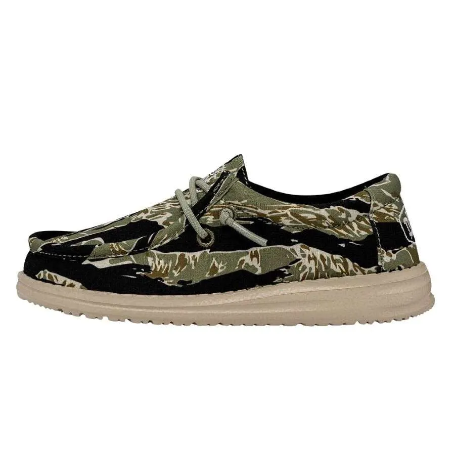 Hey Dude Wally Youth Shoes – Tiger Stripe Camo