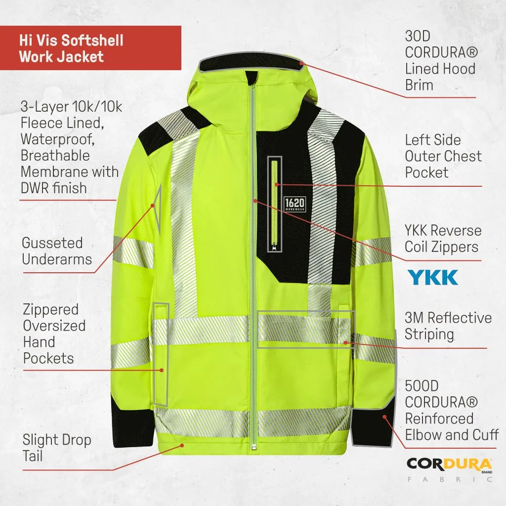 Hi Vis Softshell Work Jacket