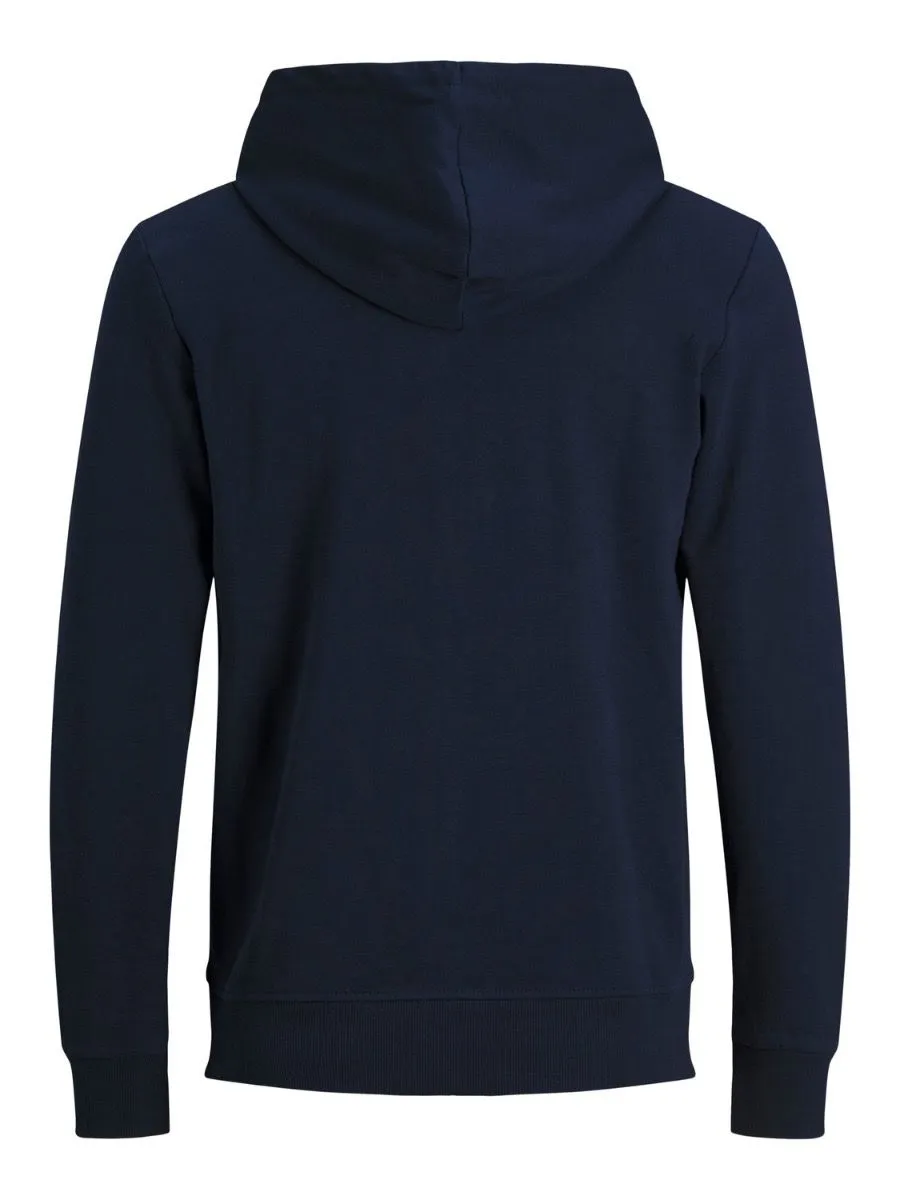 Jack & Jones Basic Zip Up Hooded Sweatshirts Navy Blazer