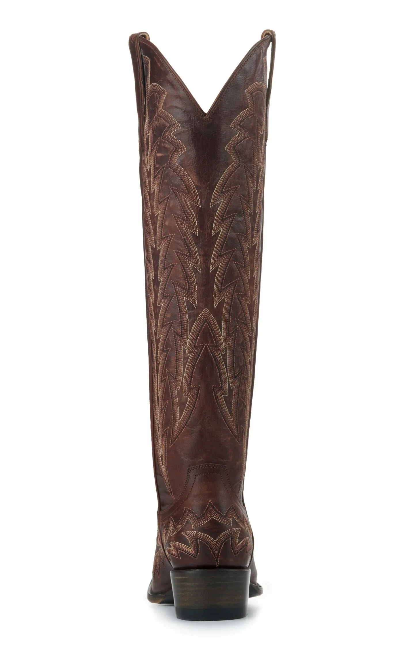 JRC & Sons Women's Nancy Leather Snip Toe Tall Cowboy Boot in Dark Brass