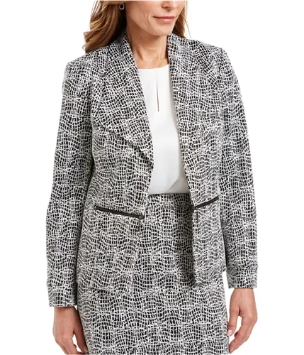 Kasper Womens Zipper Detail Blazer Jacket