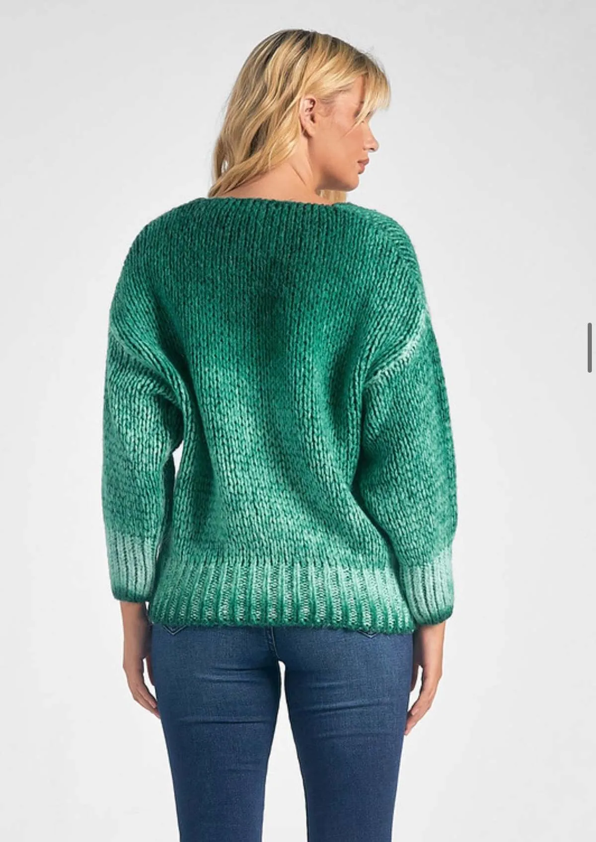 Knit Ombre Sweater - Green