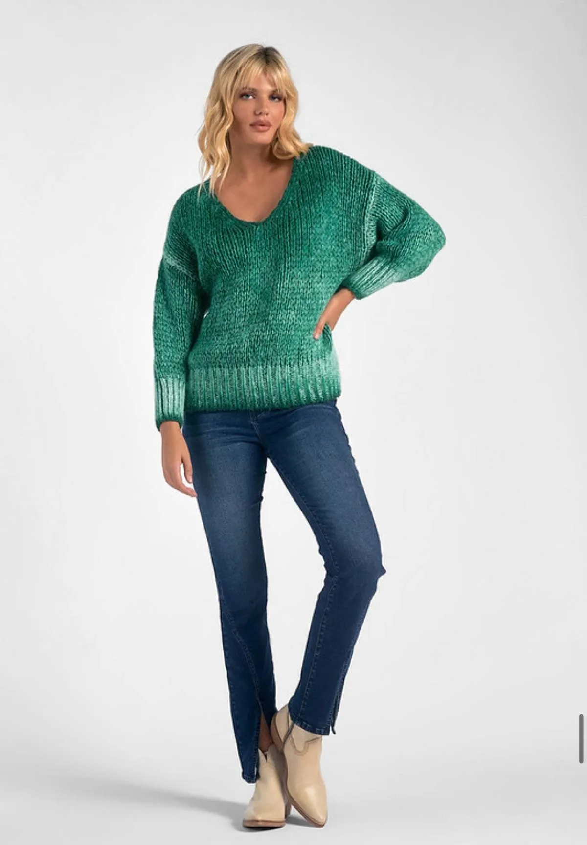 Knit Ombre Sweater - Green