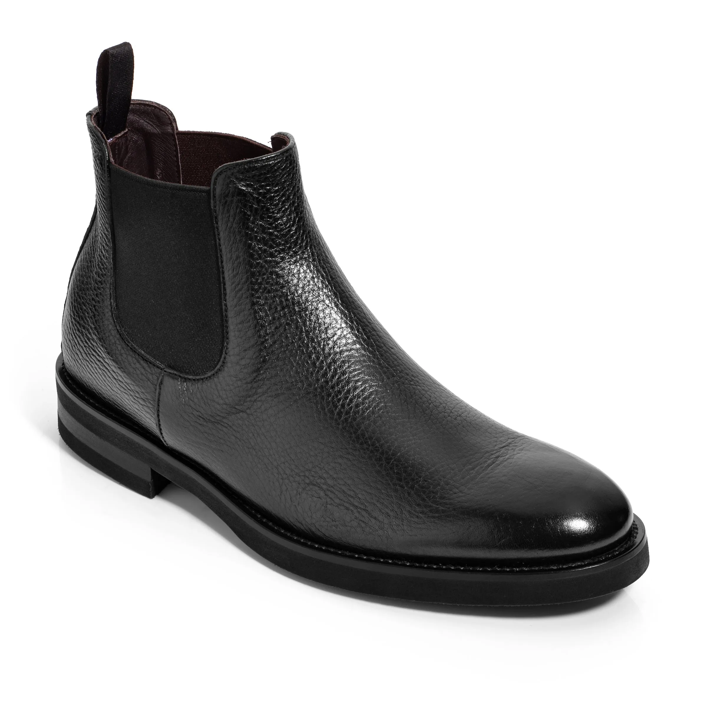 Leon Black Deerskin Chelsea Boot