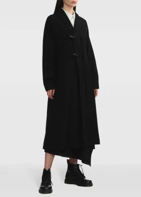 Long Single Breasted Coat - Black