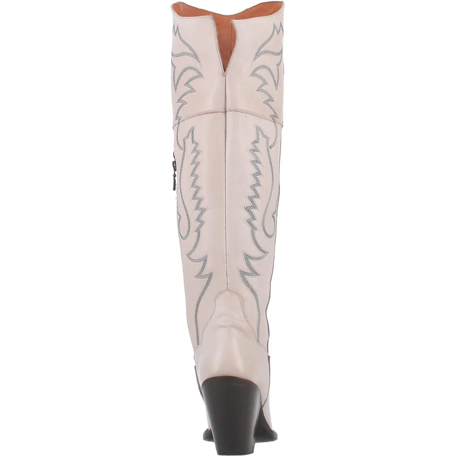 Loverly White Leather Embroidered Boots (DS)