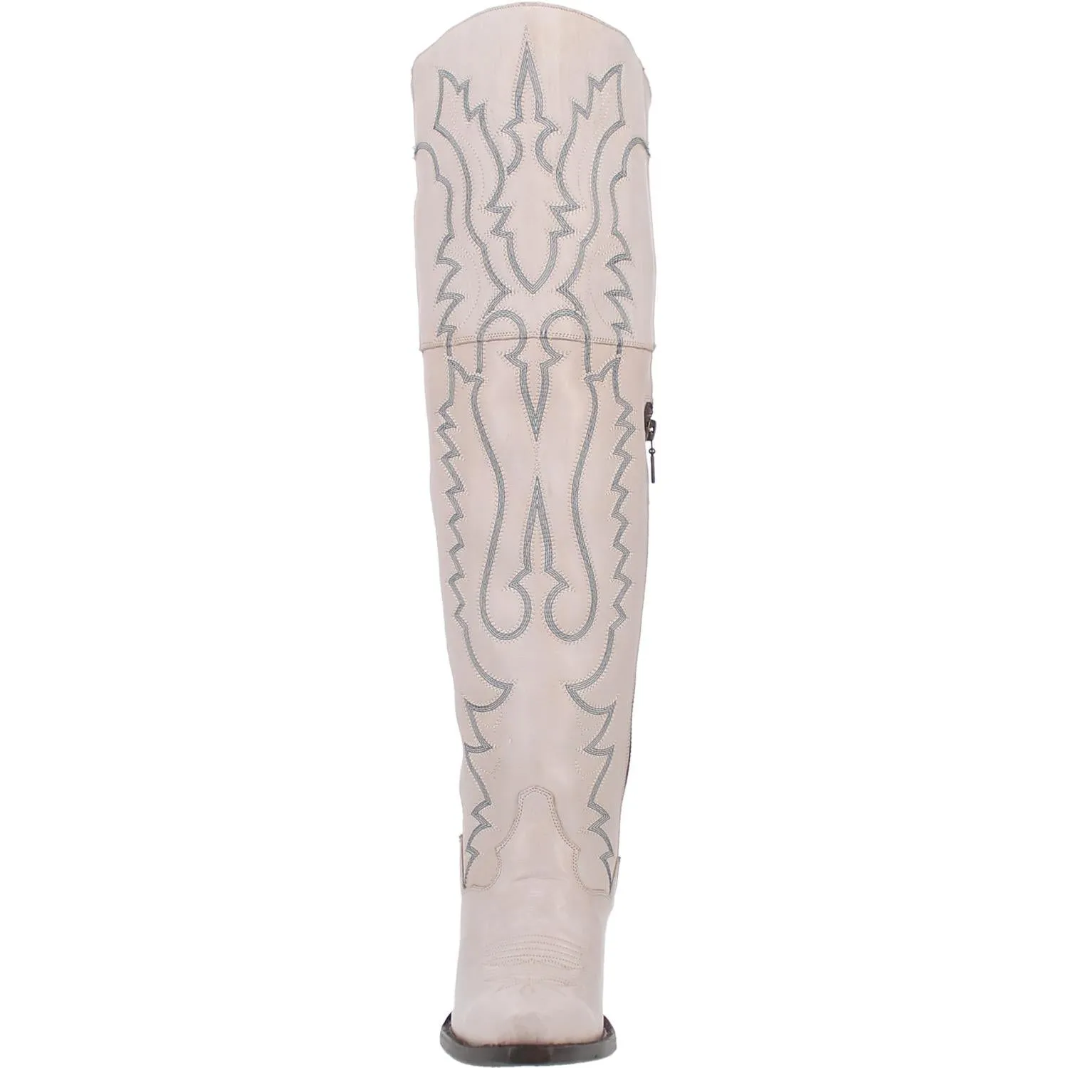 Loverly White Leather Embroidered Boots (DS)