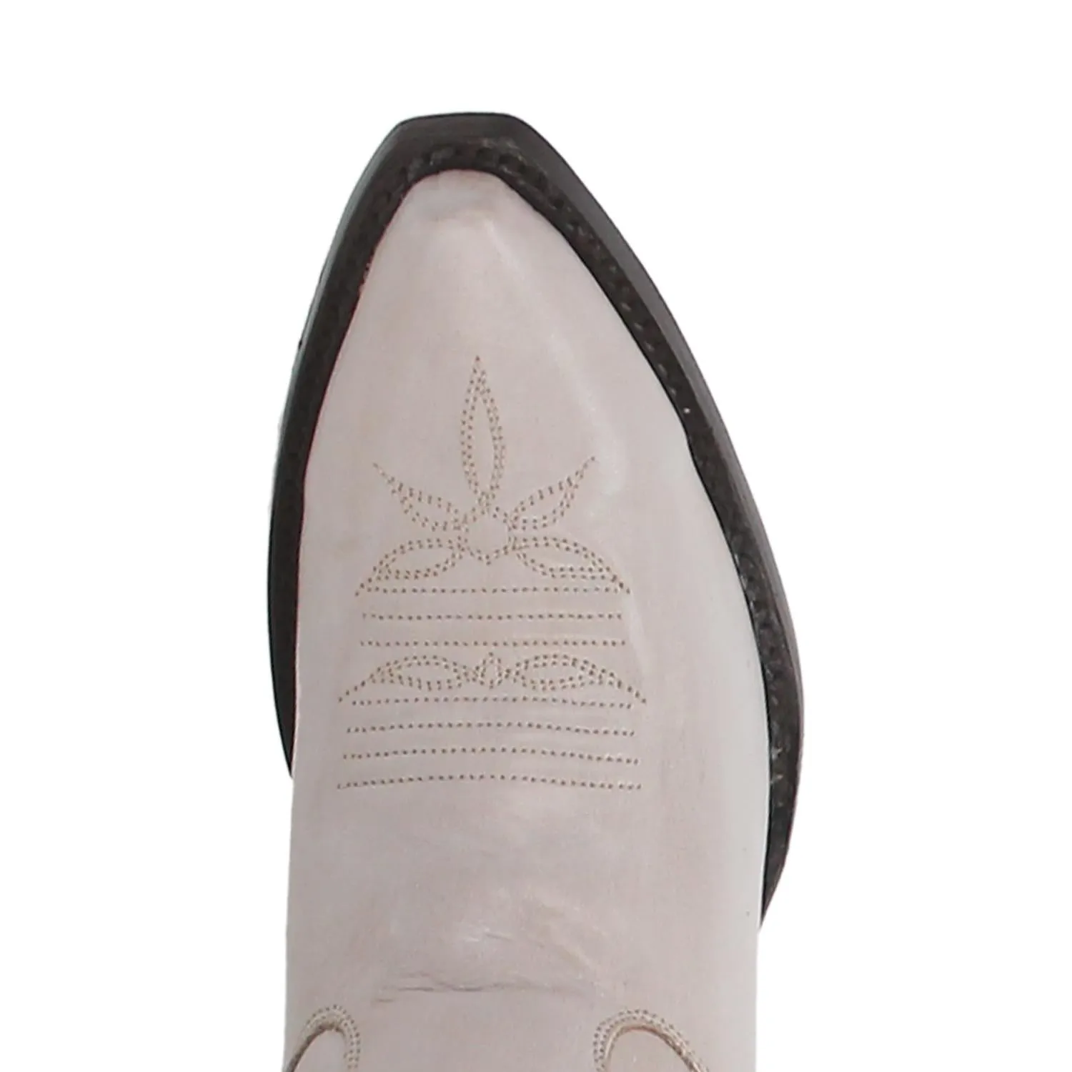 Loverly White Leather Embroidered Boots (DS)