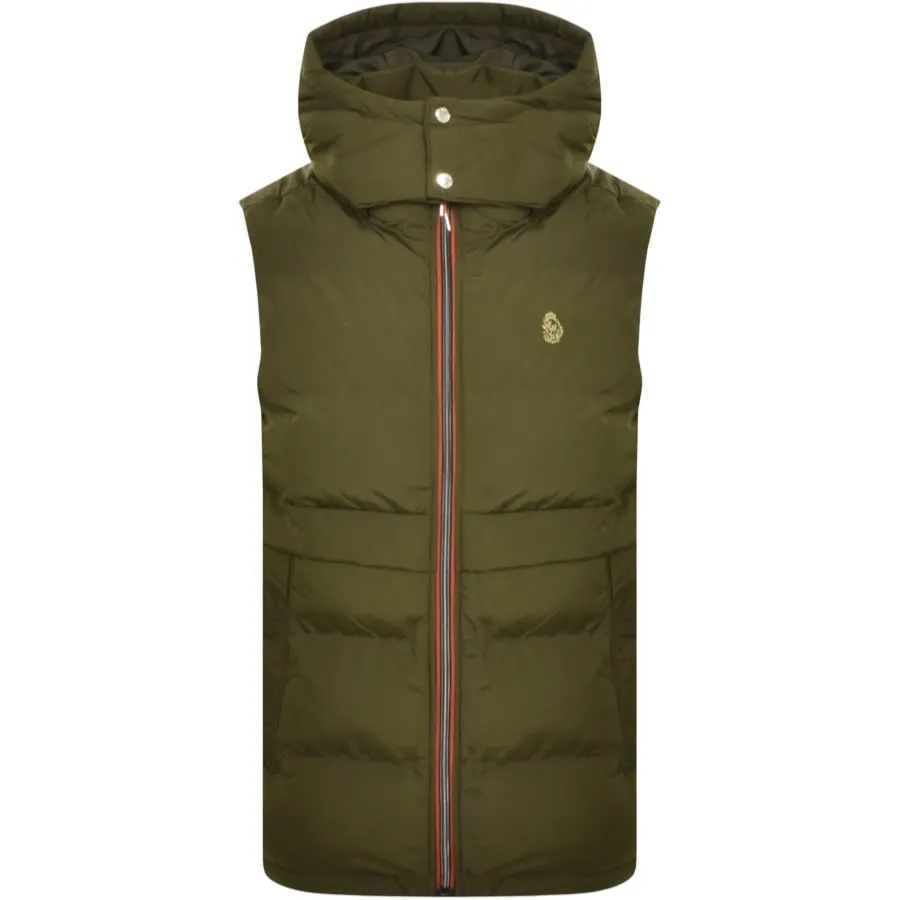 Luke 1977 Egrit Hooded Gilet Green