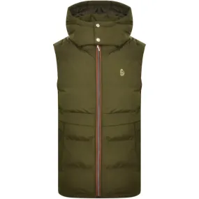 Luke 1977 Egrit Hooded Gilet Green