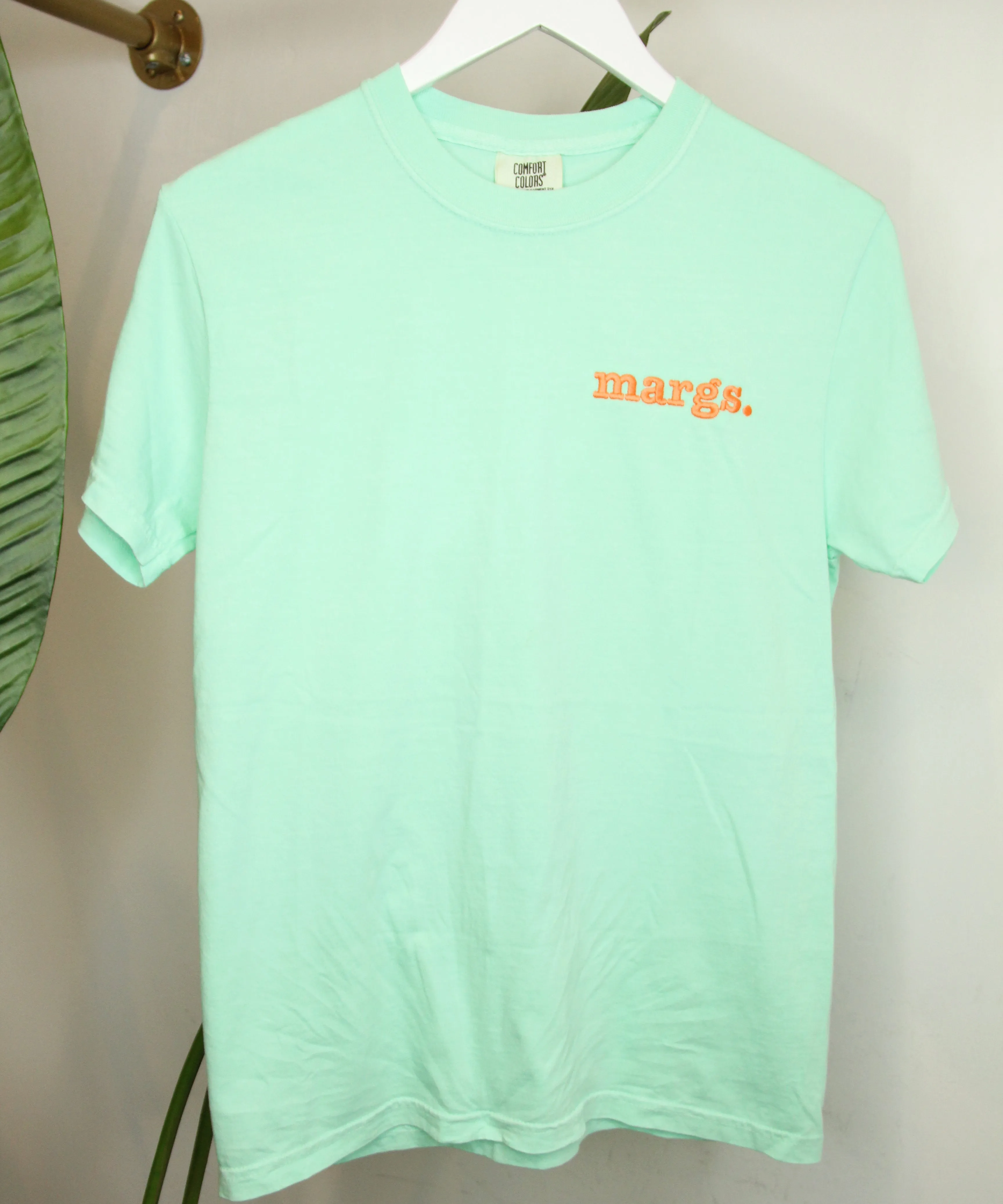 Margs. Mint Embroidered Tee