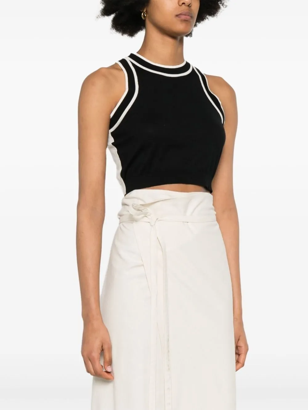 MaxMara | Sleeveless Cotton Party Dress with Crew Neck and Casual Style