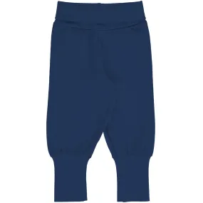 Maxomorra Navy Organic Cotton Rib Pants