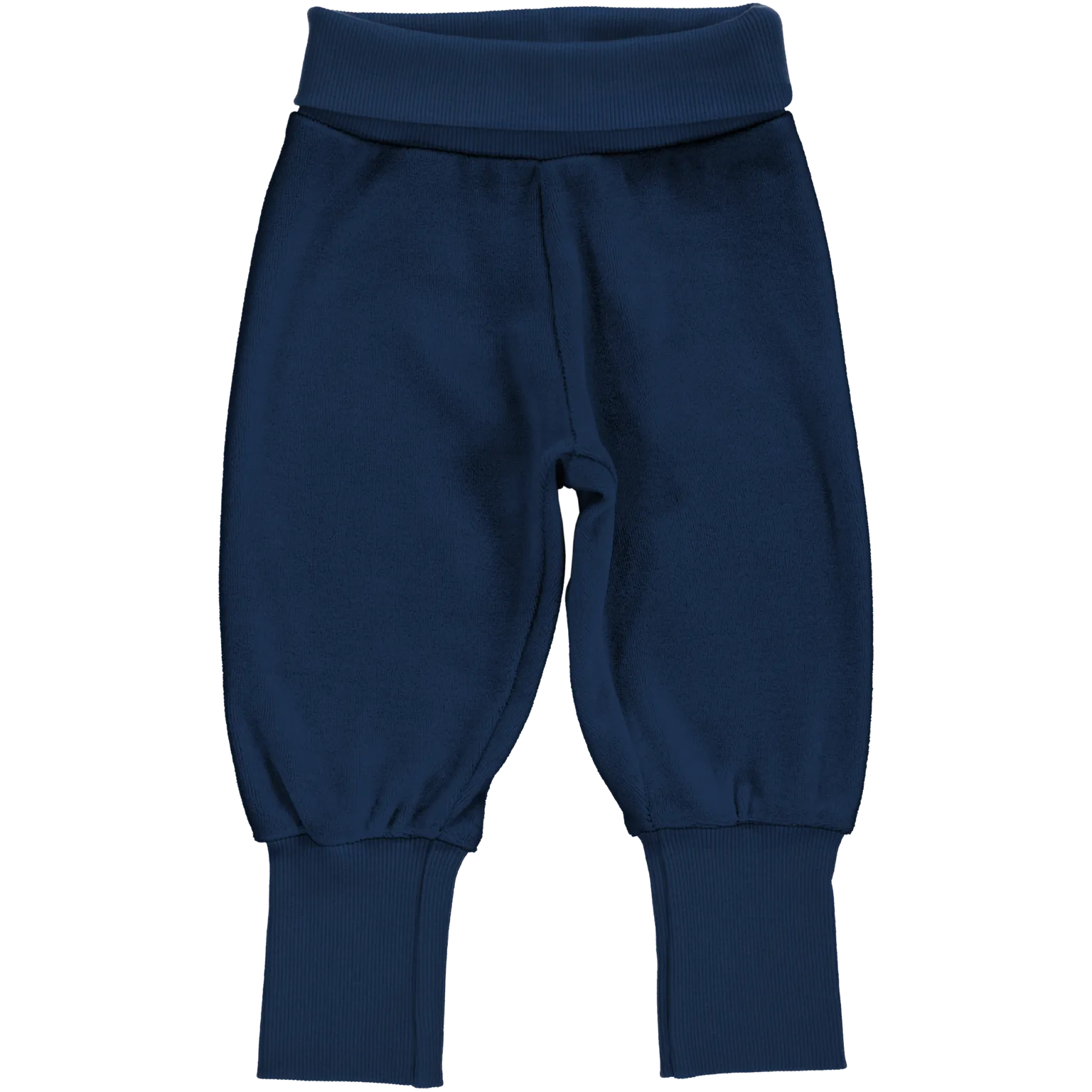 Maxomorra Navy Velour Rib Pants - Organic Cotton - Unisex - Soft and Cozy - High Quality - Navy Blue Pants - Ribbed Texture - Co