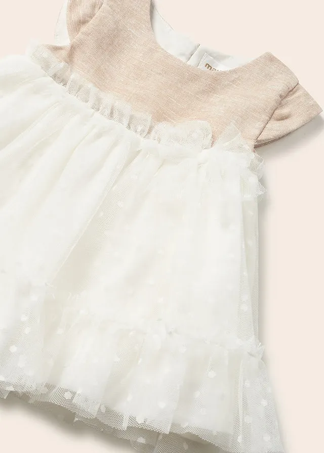 Mayoral Voile dress for newborn girl - Natural