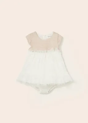 Mayoral Voile dress for newborn girl - Natural