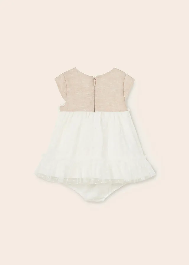 Mayoral Voile dress for newborn girl - Natural