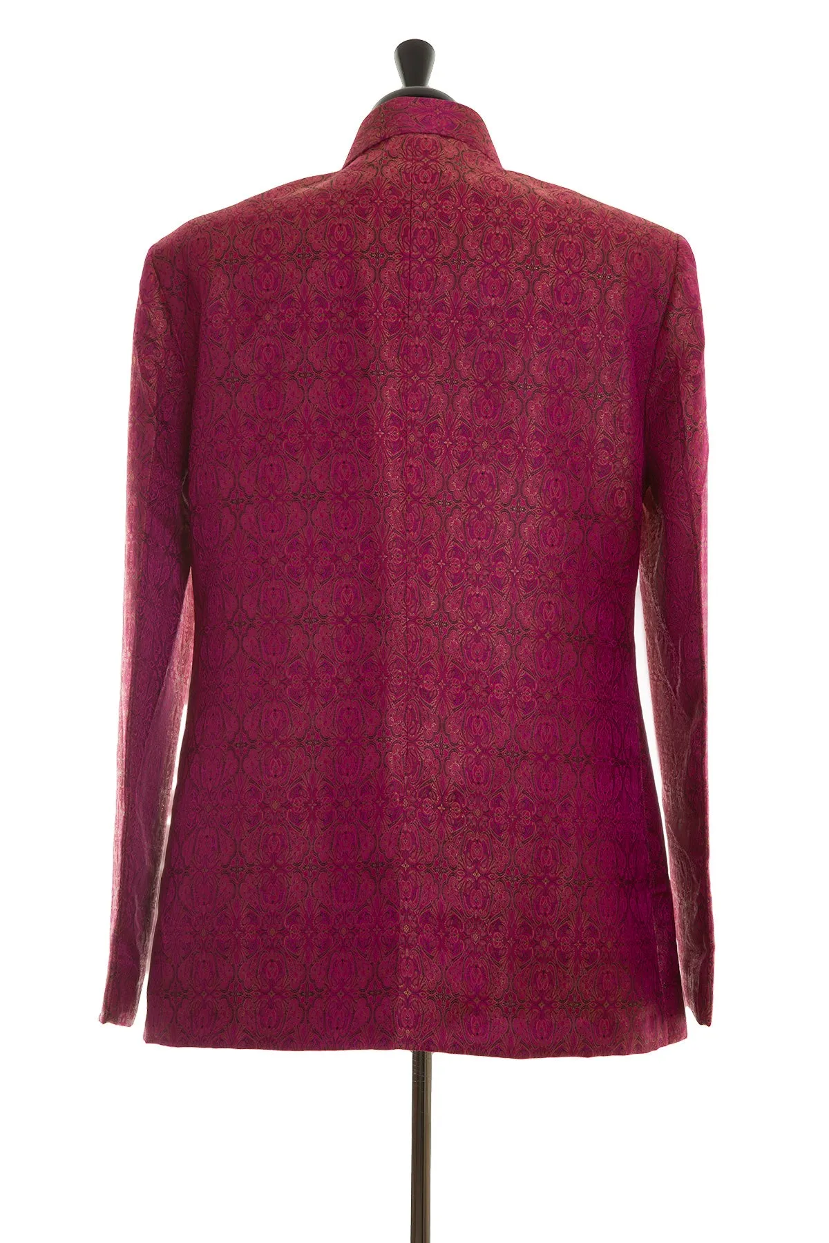 Mens Nehru Jacket in Pink Jacquard