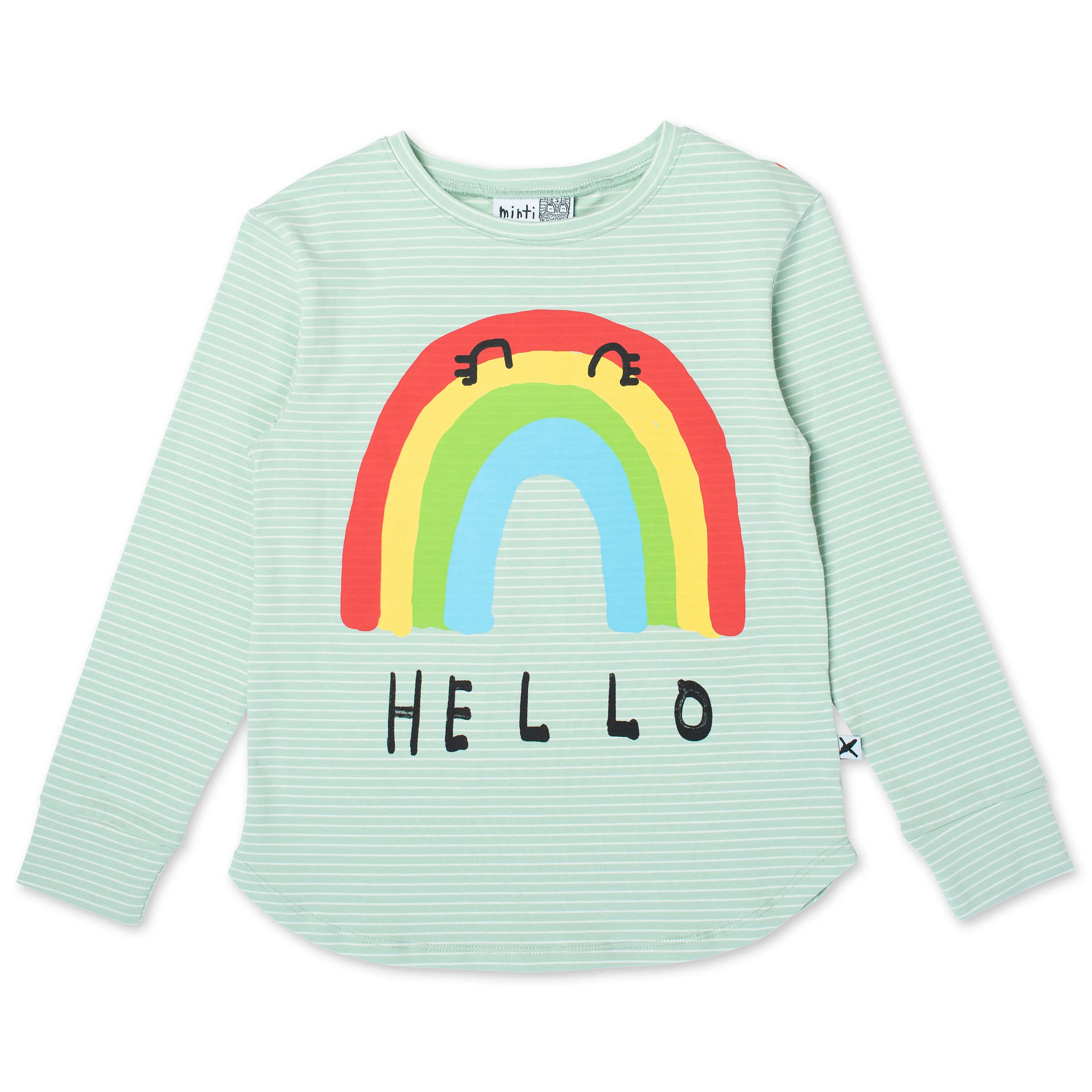 Mint Stripe Rainbow T-Shirt - Minti Hi-Bye