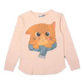 Minti Cosy Cat T-Shirt - Apricot