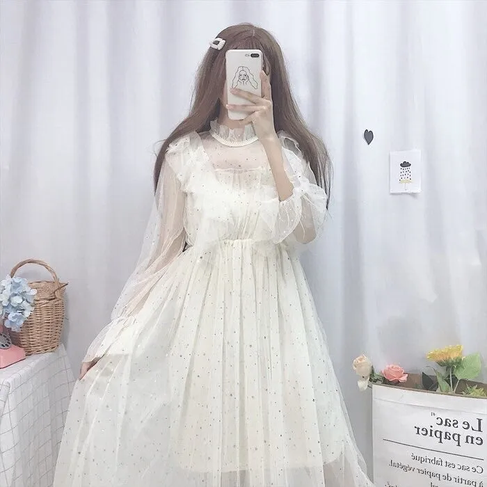 Morning Star Embellished Kawaii Princess Tulle Fairy Dress