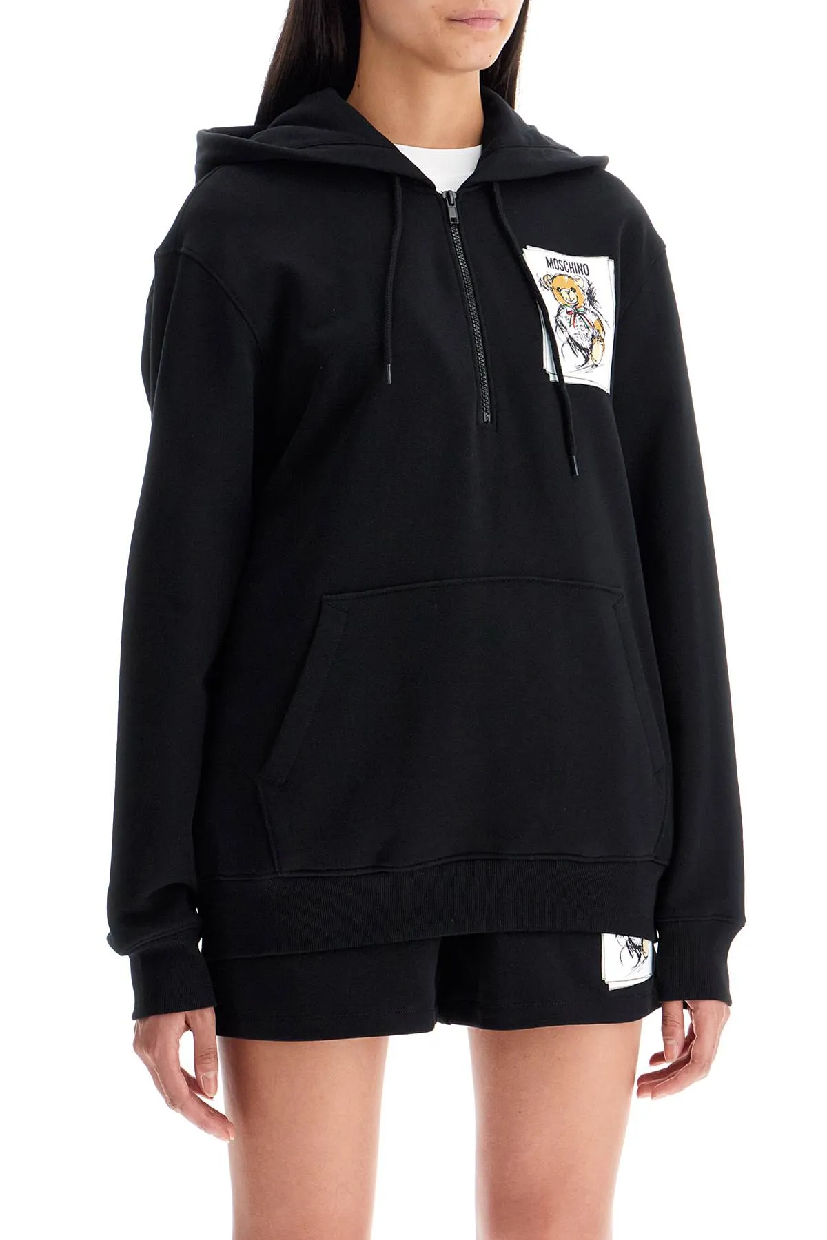 Moschino Hooded Teddy Bear Sweatshirt   Black