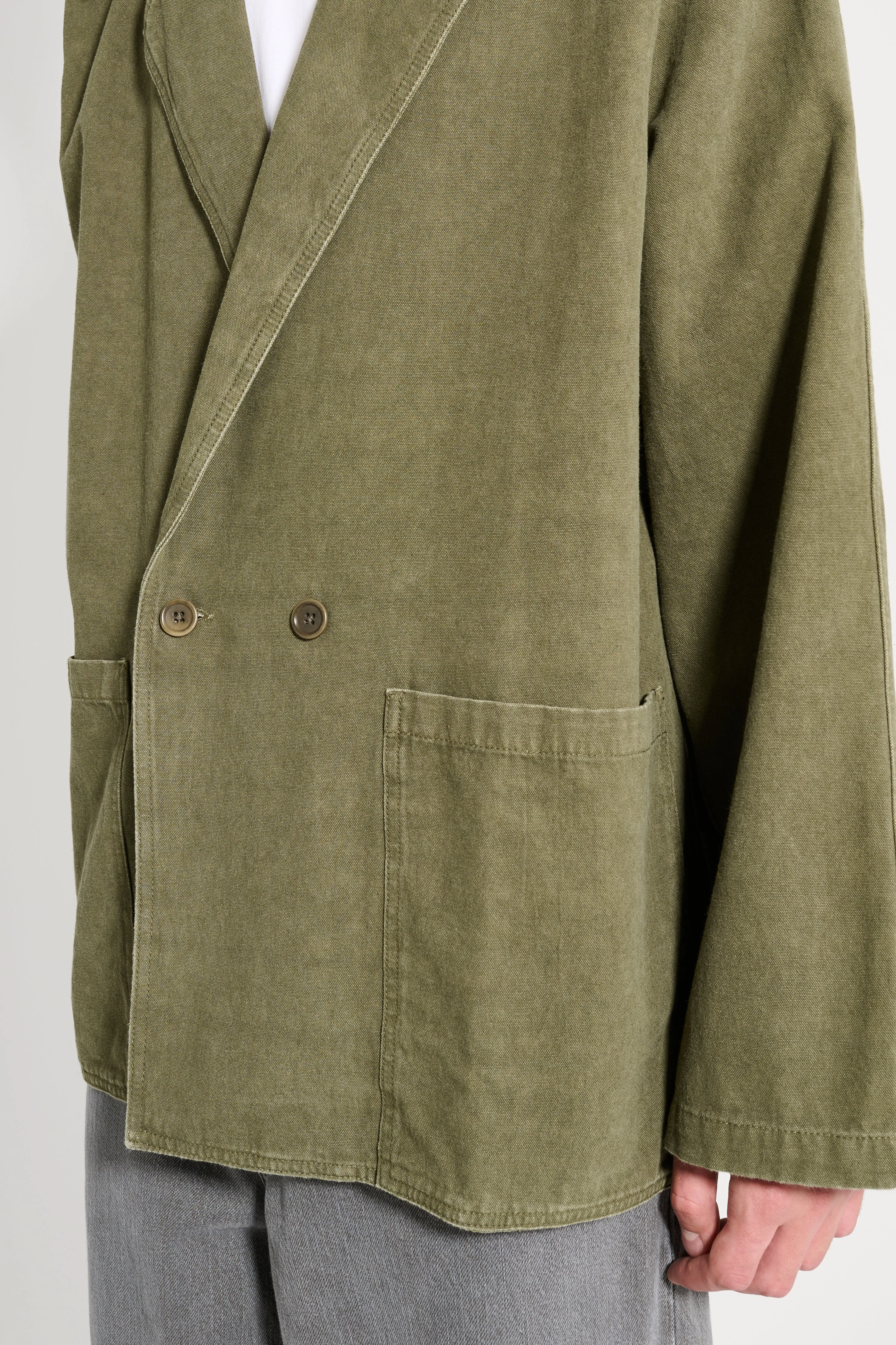 Noah Double Breasted Jacket Dark Olive