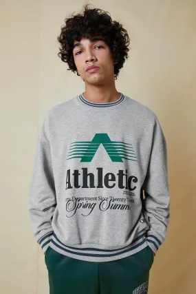 Oversized Athletic Sports Rib Sweater