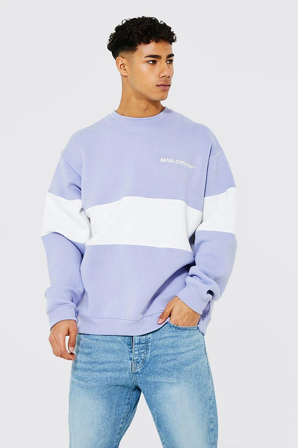 Oversized Man Official Colour Block Sweater