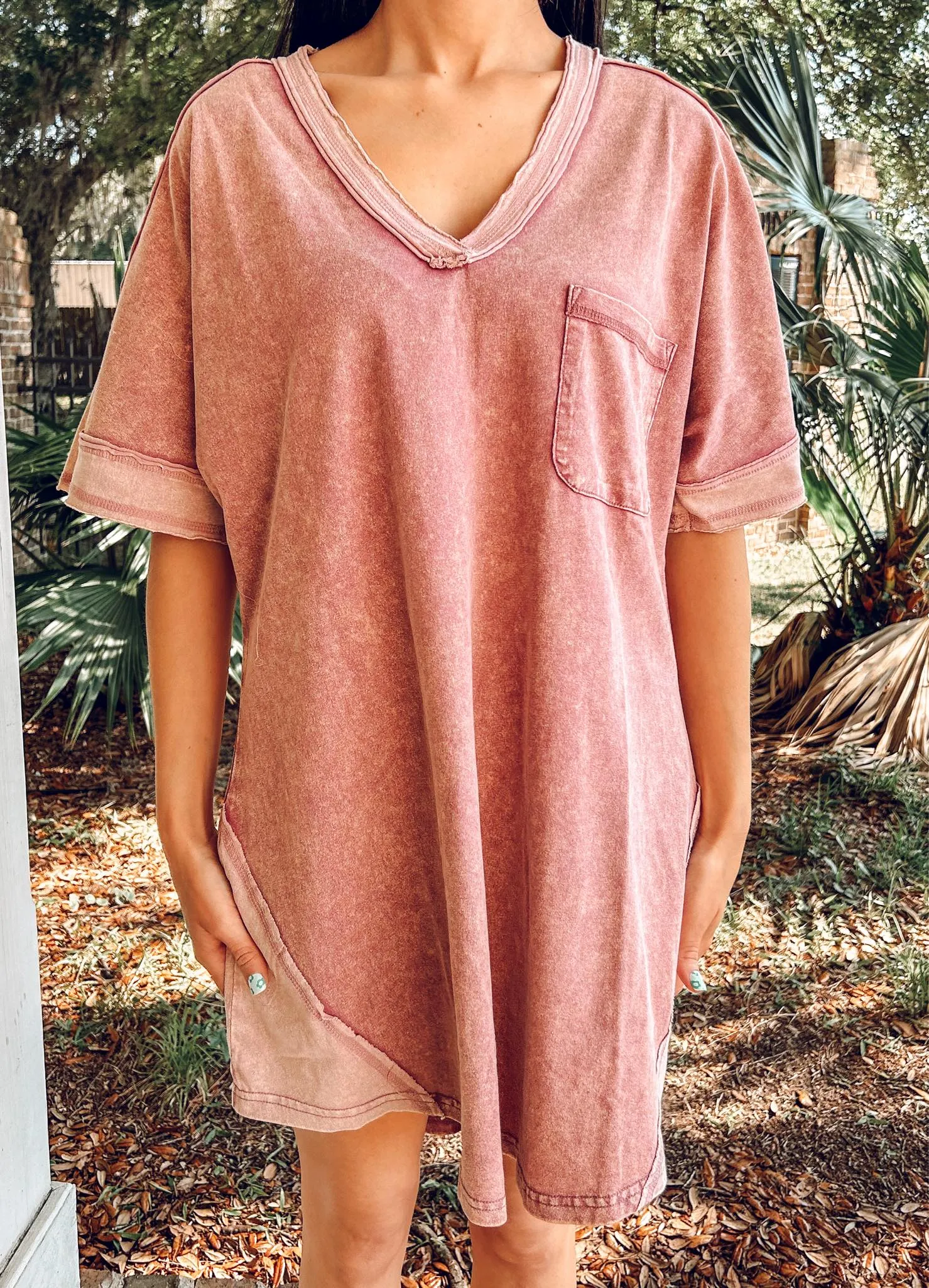 Peace Washed Mini Dress | Mauve