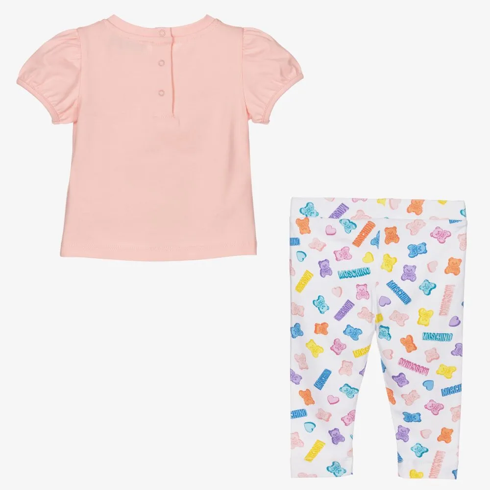 Pink & White Leggings Set