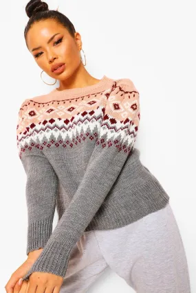 Puff Sleeve Fairisle Sweater