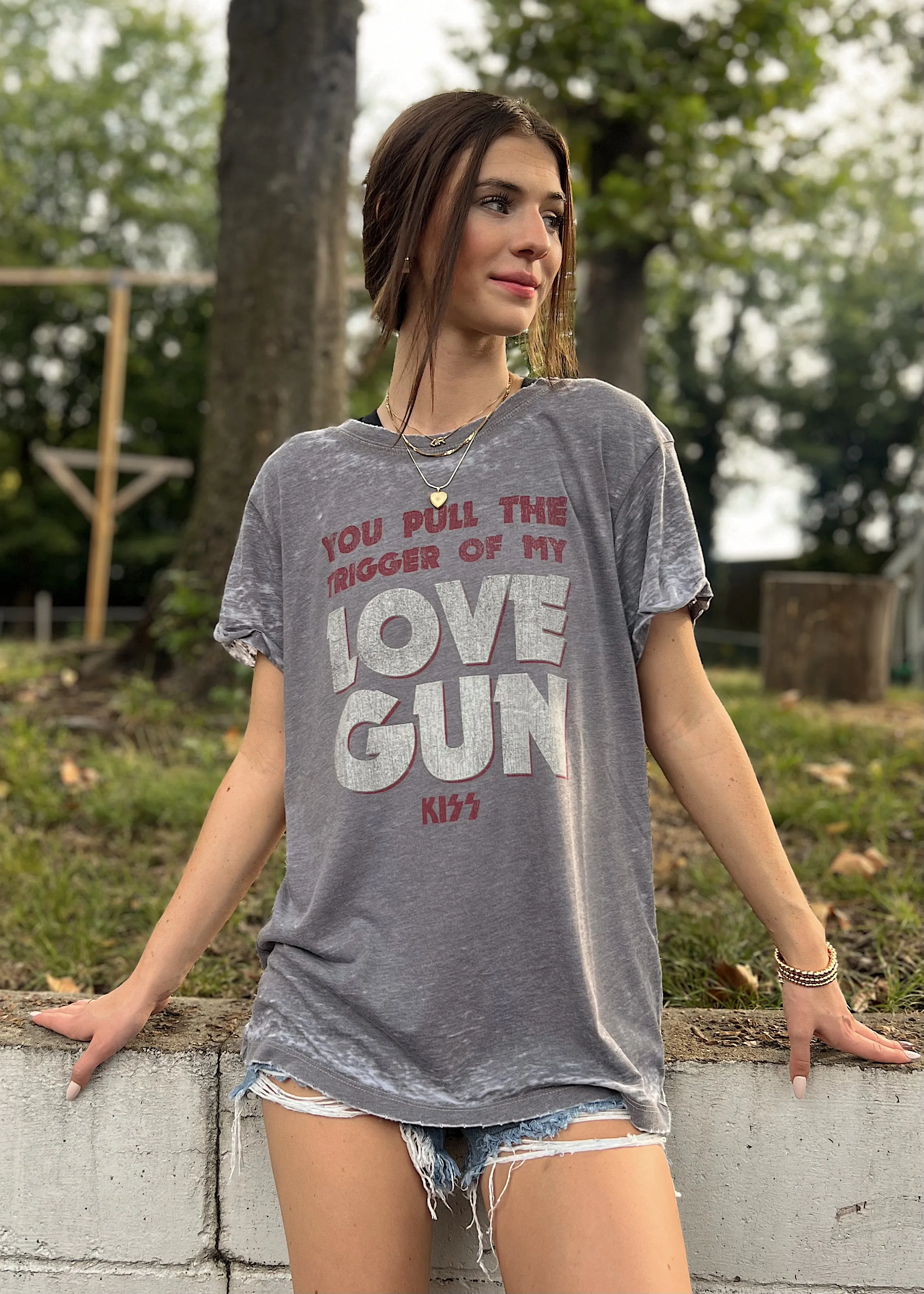 Recycled Karma Kiss Love Gun T-Shirt.