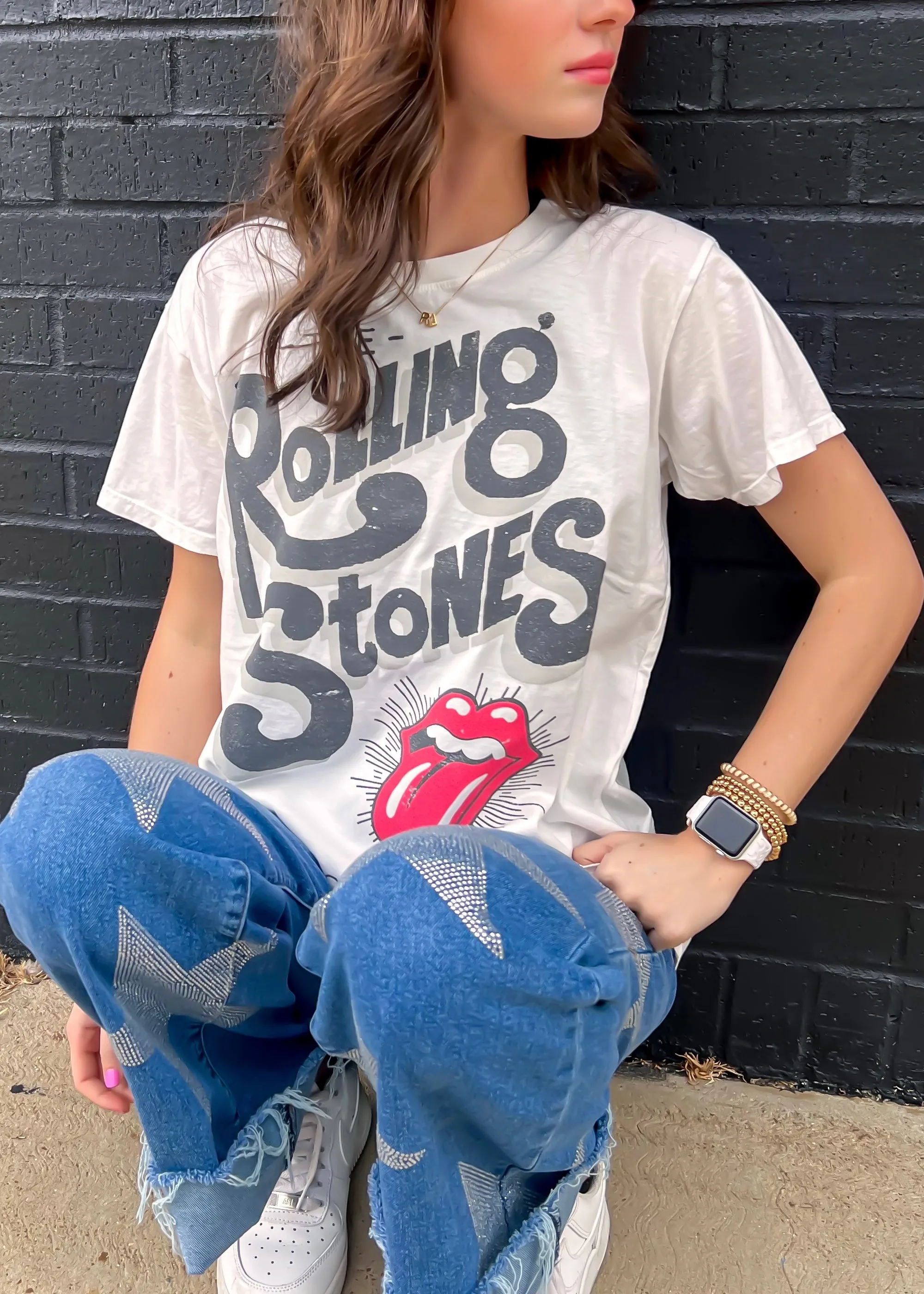 Recycled Karma Rolling Stones Bus T-Shirt - White