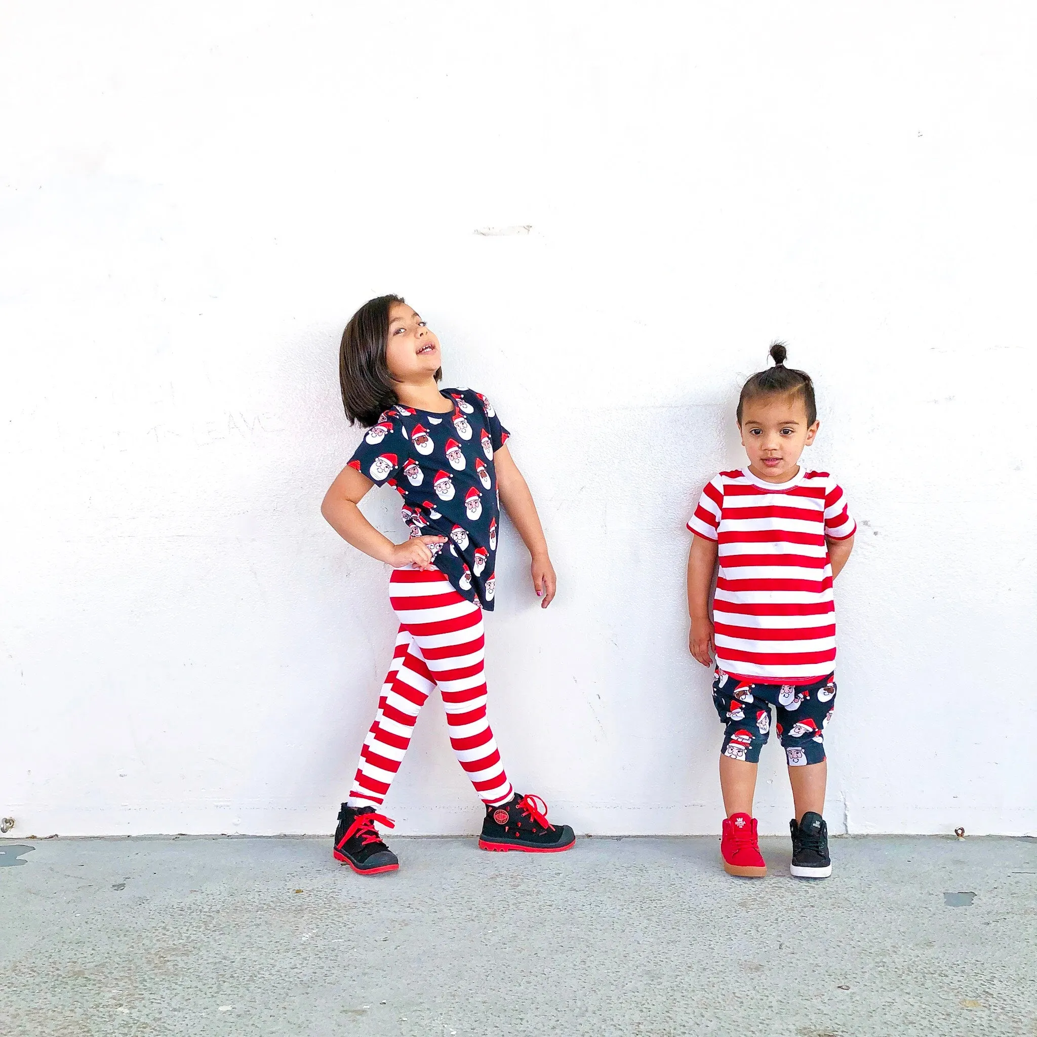 Red & White Stripe Leggings