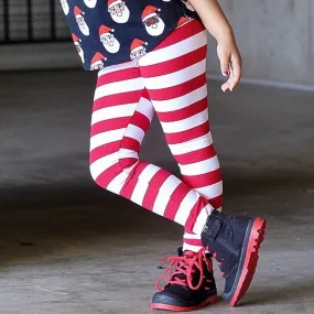 Red & White Stripe Leggings