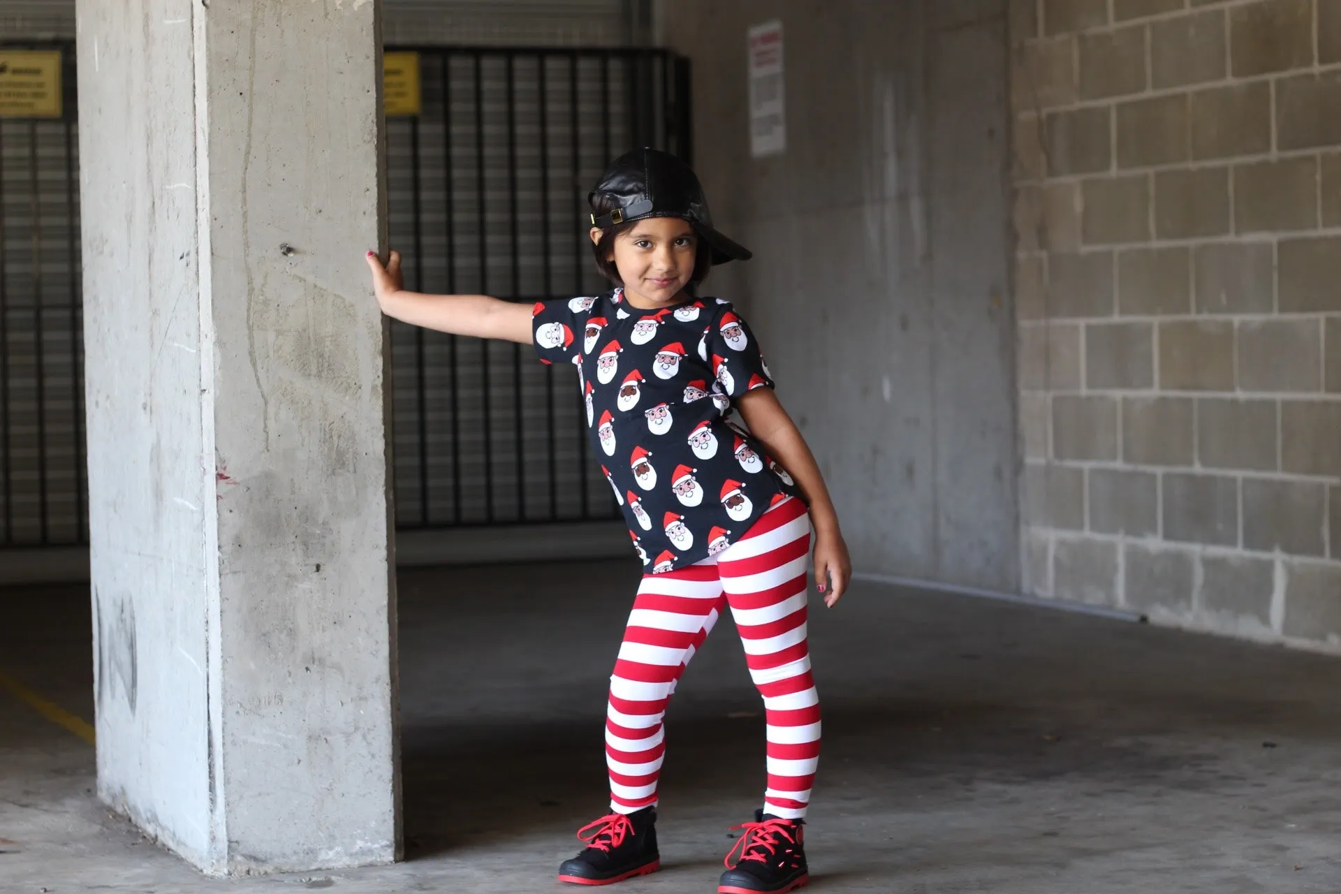 Red & White Stripe Leggings