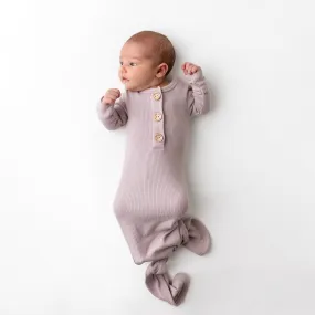 Ribbed Knotted Gown with Hat Set in Wisteria