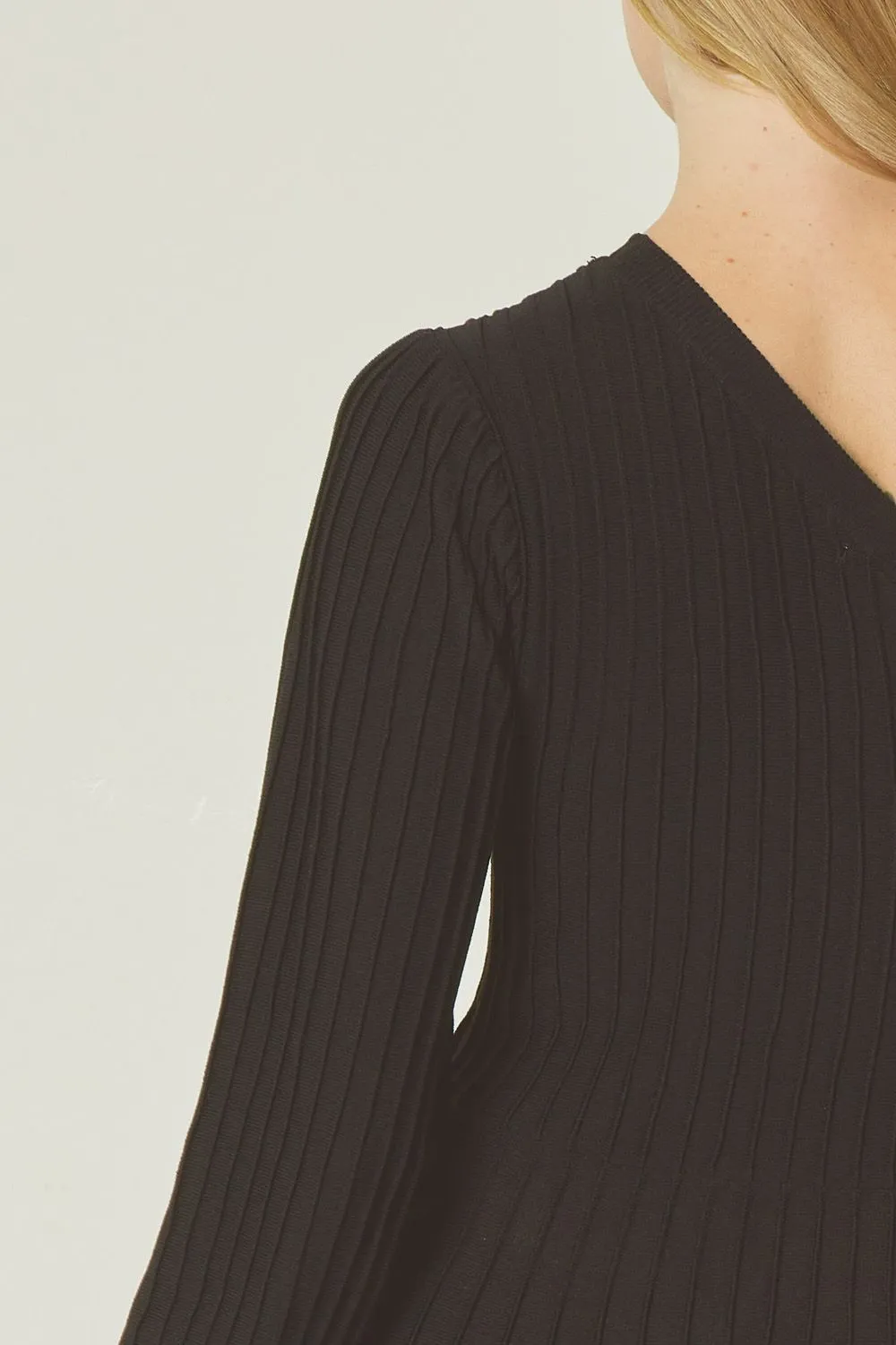 Ribbed Single-Shoulder Dress