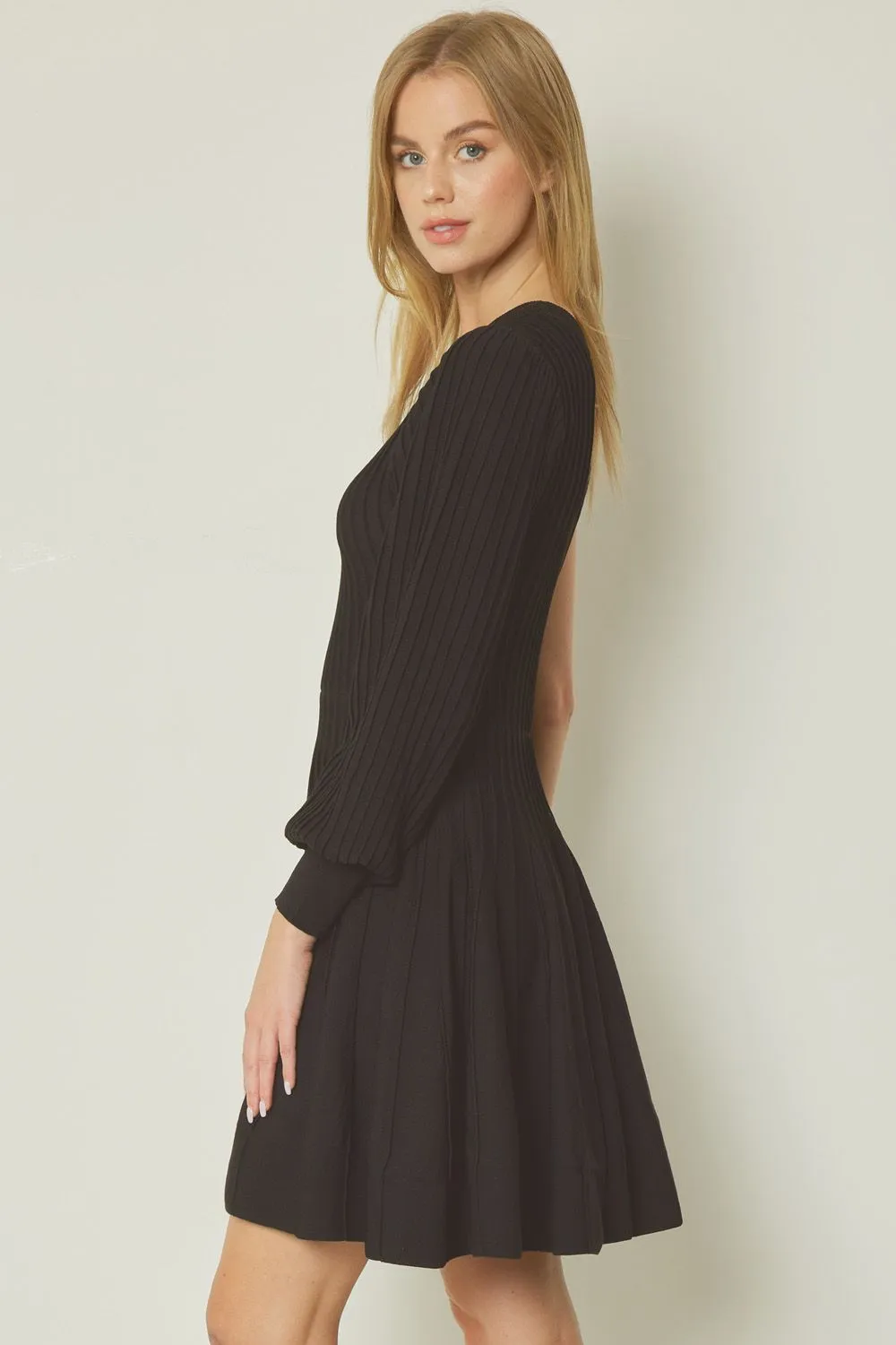 Ribbed Single-Shoulder Dress