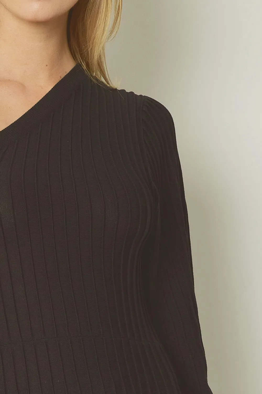 Ribbed Single-Shoulder Dress